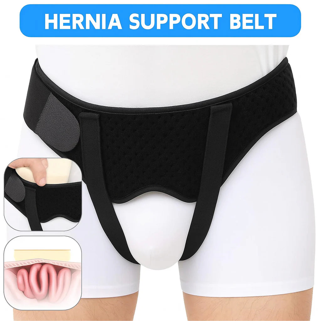 Hernia Support Belt Men Truss for Inguinal with 2 Removable Compression Pads US