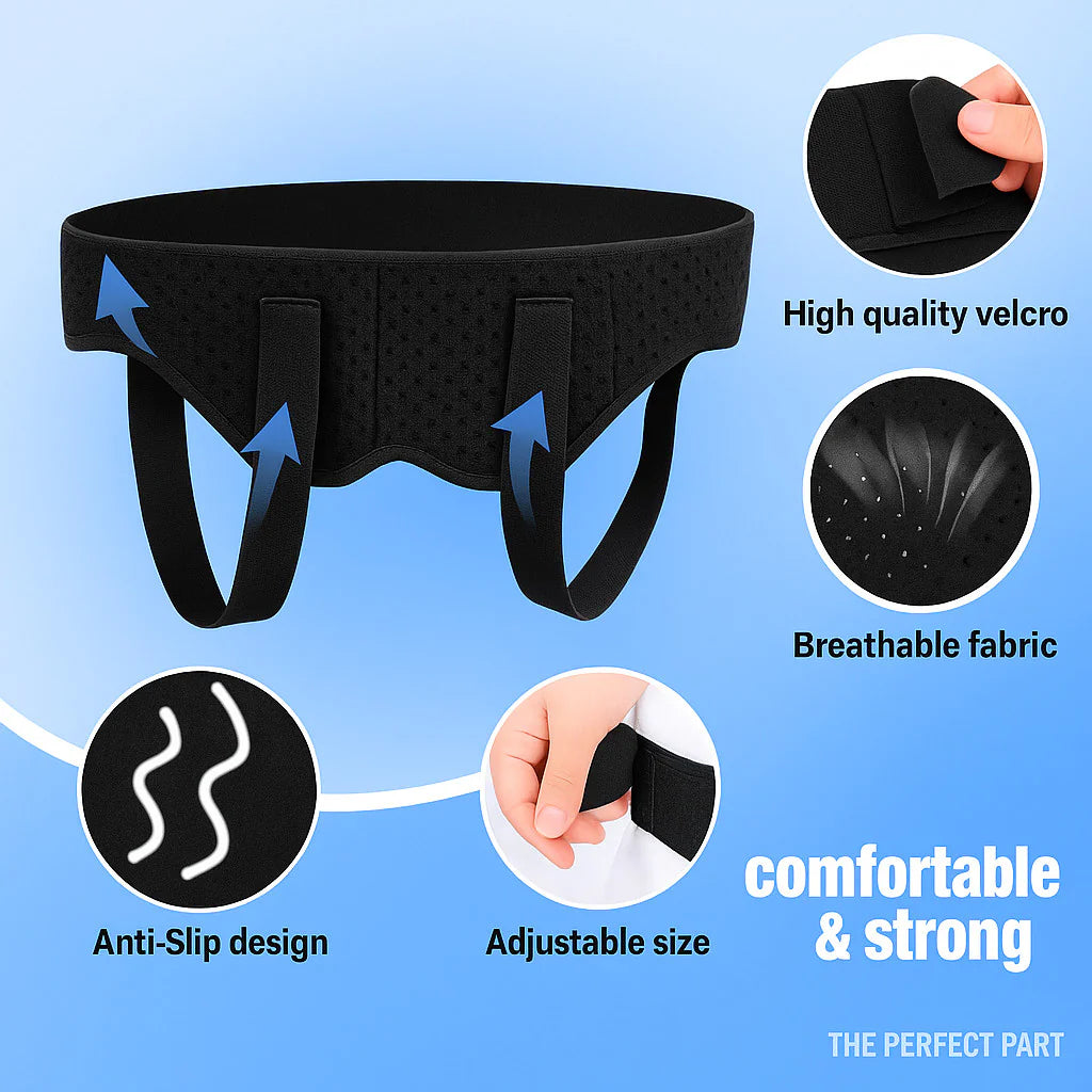 Hernia Support Belt Men Truss for Inguinal with 2 Removable Compression Pads US