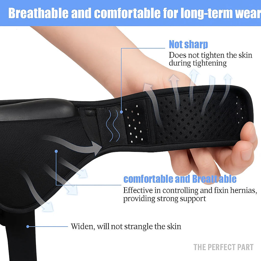 Hernia Support Belt Men Truss for Inguinal with 2 Removable Compression Pads US