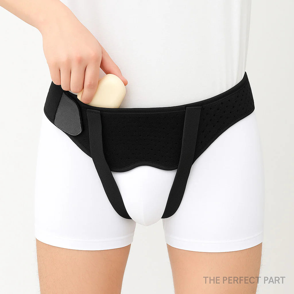 Hernia Support Belt Men Truss for Inguinal with 2 Removable Compression Pads US